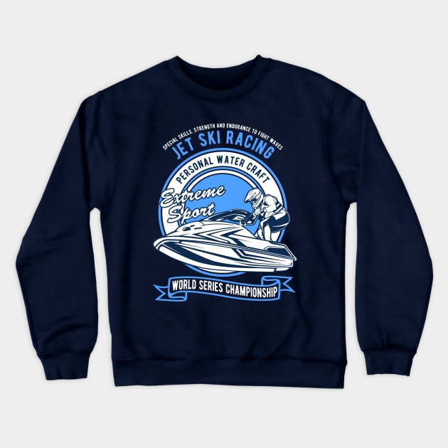 Vector illustration of jet ski. Crewneck Sweatshirt by beanbeardy